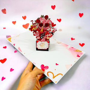 Happy Valentine's Day Romantic Gift Hampers Pop Card