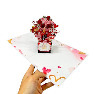 Happy Valentine's Day Romantic Gift Hampers Pop Card