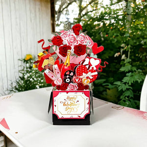Happy Valentine's Day Romantic Gift Hampers Pop Card