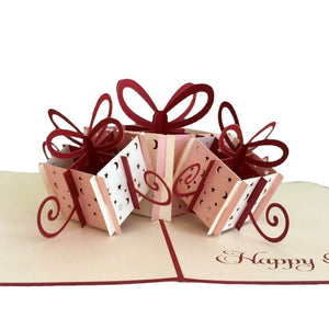 Handmade Large Happy Birthday Present Box Pop Up Card - Online Party Supplies