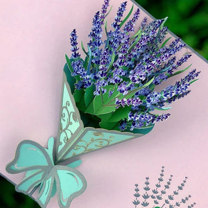 Handmade Lavender Bouquet 3D Pop Up Card - Online Party Supplies
