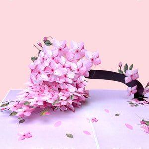 Gorgeous Weeping Pink Cherry Blossom Tree 3D Pop Up Card