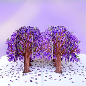 Breathtaking Purple Jacaranda Blossom Park 3D Pop Up Card