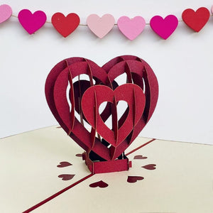 Handmade Red Heart 3D Pop Up Valentine's Day Card - Online Party Supplies