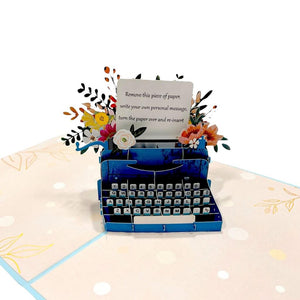 Vintage Typewriter with Your Own Message Origami Pop Up Card