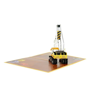 Handmade Happy Birthday All-Age Crane Truck 3D Pop-Up Card – A Customisable Celebration for Every Kid.