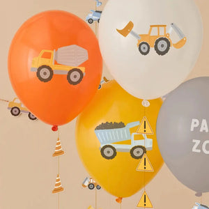 Diggin’ It Construction Balloons with Tails 30cm 5 Pack