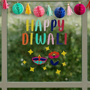 Happy Diwali reusable window cling decorations