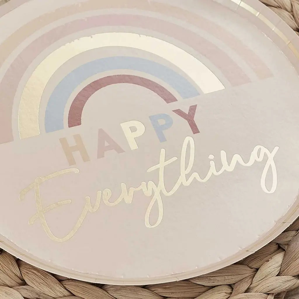 Happy Everything Natural Rainbow Plates 8pk