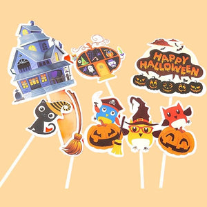 Happy Halloween Paper Cupcake Topper Kit - Style B