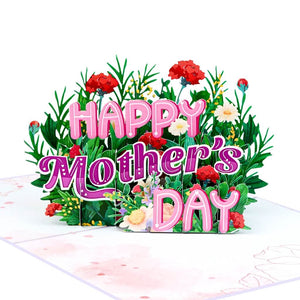 Handcrafted 'Happy Mother's Day' Colourful Spring Flower Garden 3D Card