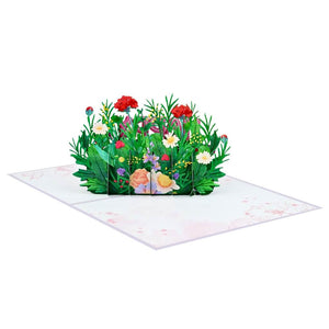 Handcrafted 'Happy Mother's Day' Colourful Spring Flower Garden 3D Card