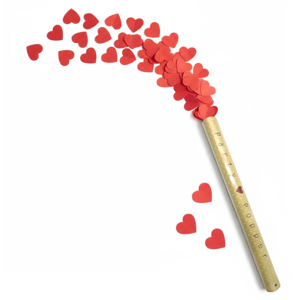 Heart Confetti Party Popper – Red Paper Hearts 60cm