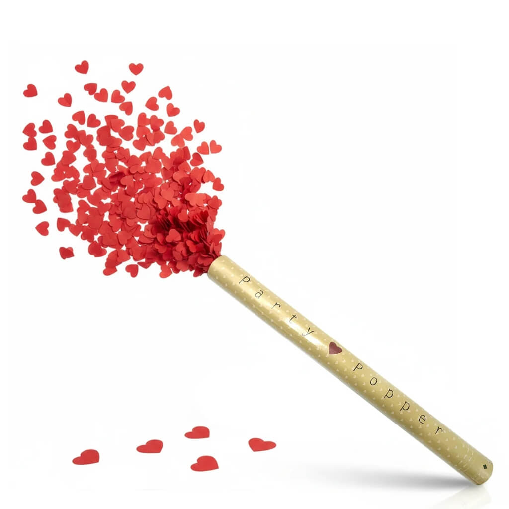 Heart Confetti Party Popper – Red Paper Hearts 60cm
