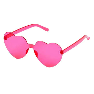 Hot Pink Love Heart Party Sunglasses