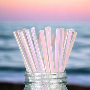 Iridescent Paper Straws 20 Pack