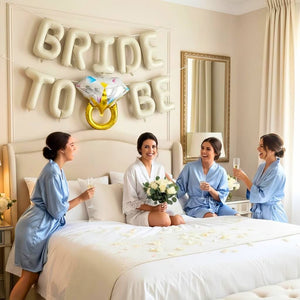 Cream BRIDE TO BE balloon banner for engagement and bridal events