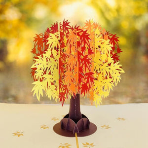 Japanese Autumn Maple Tree 3D Pop Up Card - Online Party Supplies