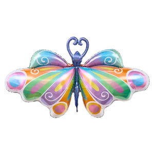 jumbo 3d butterfly foil balloon with colourful patterned wings