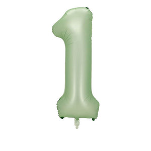 40" Jumbo Olive Green Coloured Number 1 Foil Balloon