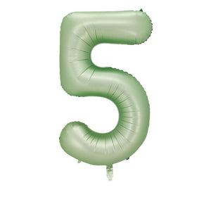 40" Jumbo Olive Green Coloured Number 5 Foil Balloon