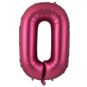 40-inch Jumbo Burgundy Number 0 Foil Balloon