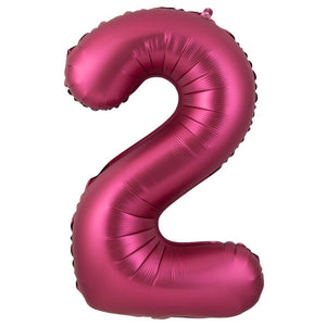 40-inch Jumbo Burgundy Number 2 Foil Balloon