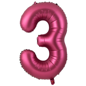 40-inch Jumbo Burgundy Number 3 Foil Balloon