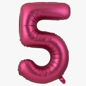 40-inch Jumbo Burgundy Number 5 Foil Balloon