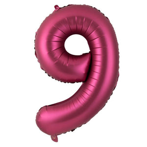 40-inch Jumbo Burgundy Number 9 Foil Balloon