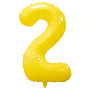 Large yellow foil number 2 balloon for honey bee themed party