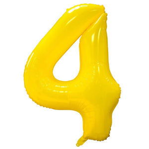 jumbo Yellow number 4 balloon for construction or safari party décor