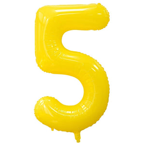 Jumbo 40in yellow foil number 5 balloon photo backdrop decoration