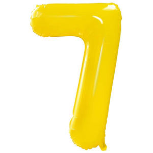 40-inch yellow number 7 foil balloon for birthday parties