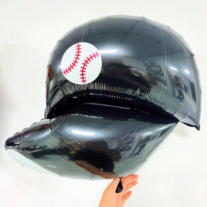 Jumbo Black Baseball Cap Foil Balloon – Sports Party Decoration