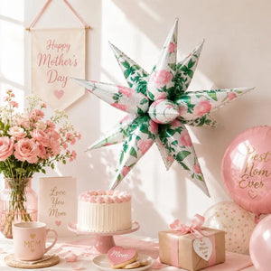 Jumbo 32-inch Rose Burst Star Foil Balloon