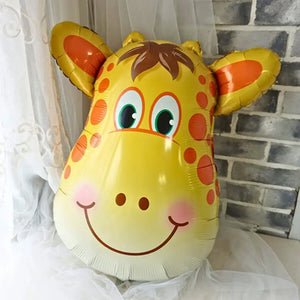 Big Giraffe Head Foil Balloon Safari animal theme party decorations
