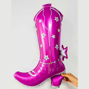 Jumbo Hot Pink Cowgirl Boot Foil Balloon