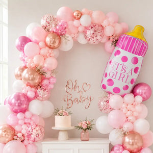 Jumbo 'It's A Girl' Pink Baby Milk Bottle Foil Balloon