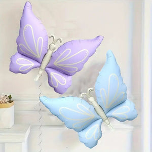 jumbo matte pastel purple & pastel blue butterfly foil balloon
