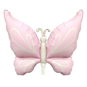 jumbo matte pastel pink butterfly foil balloon