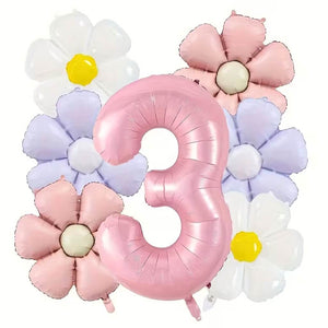 Pink and White Daisy Balloons Set for Spring Party Decoration number 3