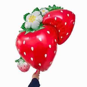 Jumbo Red Strawberry Bunch Foil Balloon
