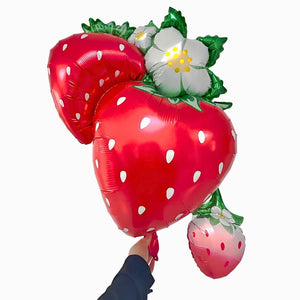 Jumbo Red Strawberry Bunch Foil Balloon