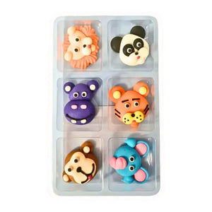 Edible safari animal sugar cake decorations
