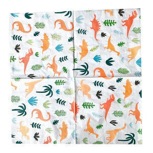 Fun dino foliage print disposable napkins 20 pack