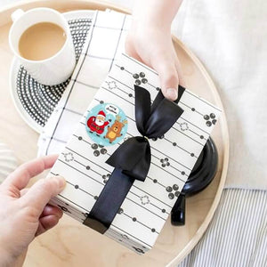 3.8cm Round Paper Christmas Stickers 500pcs Roll - Santa & Snowman - 8 Designs