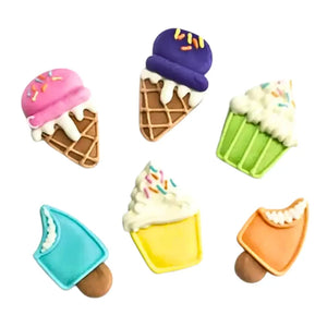Edible cupcake and ice cream sugar cake toppers