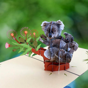 Handmade Mummy and Baby Koala 3D Pop Up Card