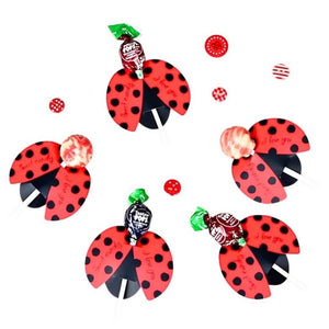 Red Lady Bug Lollipop Stick Holders 20pk